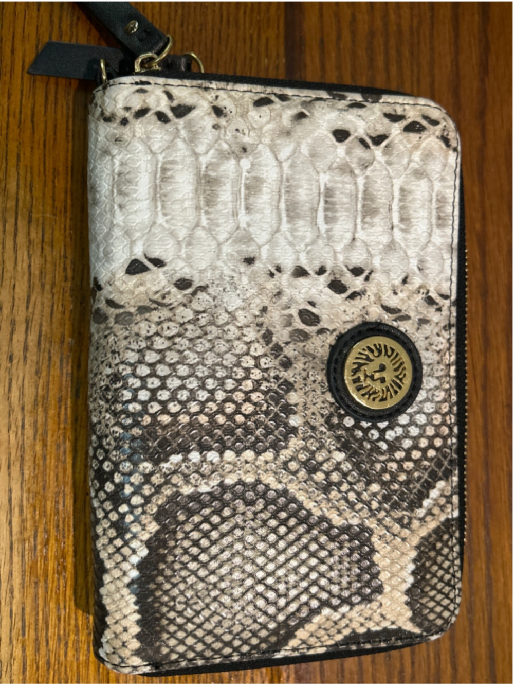 Women's Anne Klein Wallet One Size Beige Black Snake Print